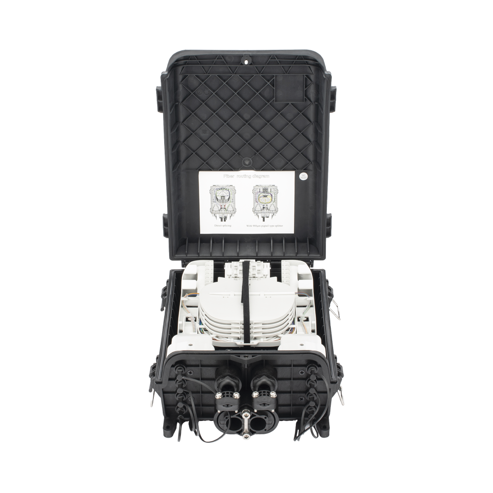 HUB Box Preconectorizada EASYCONN® de FiberHome para Exterior, IP68, Hasta 96 Empalmes, Incluye 2 Splitters 1*4 - Image 7