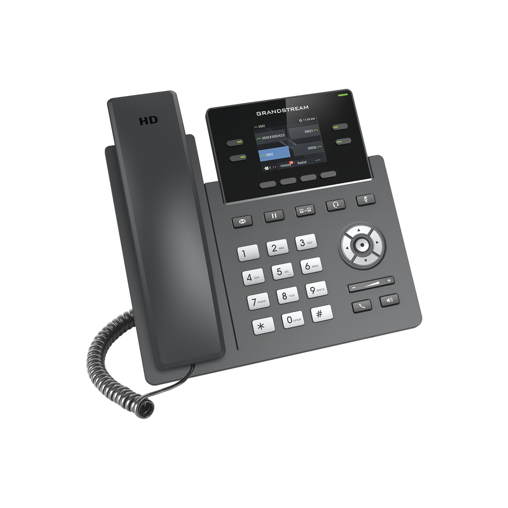 Teléfono IP Grado Operador, 4 líneas SIP con 2 cuentas, pantalla a color 2.4", codec Opus, IPV4/IPV6 con gestión en la nube GDMS - Image 2