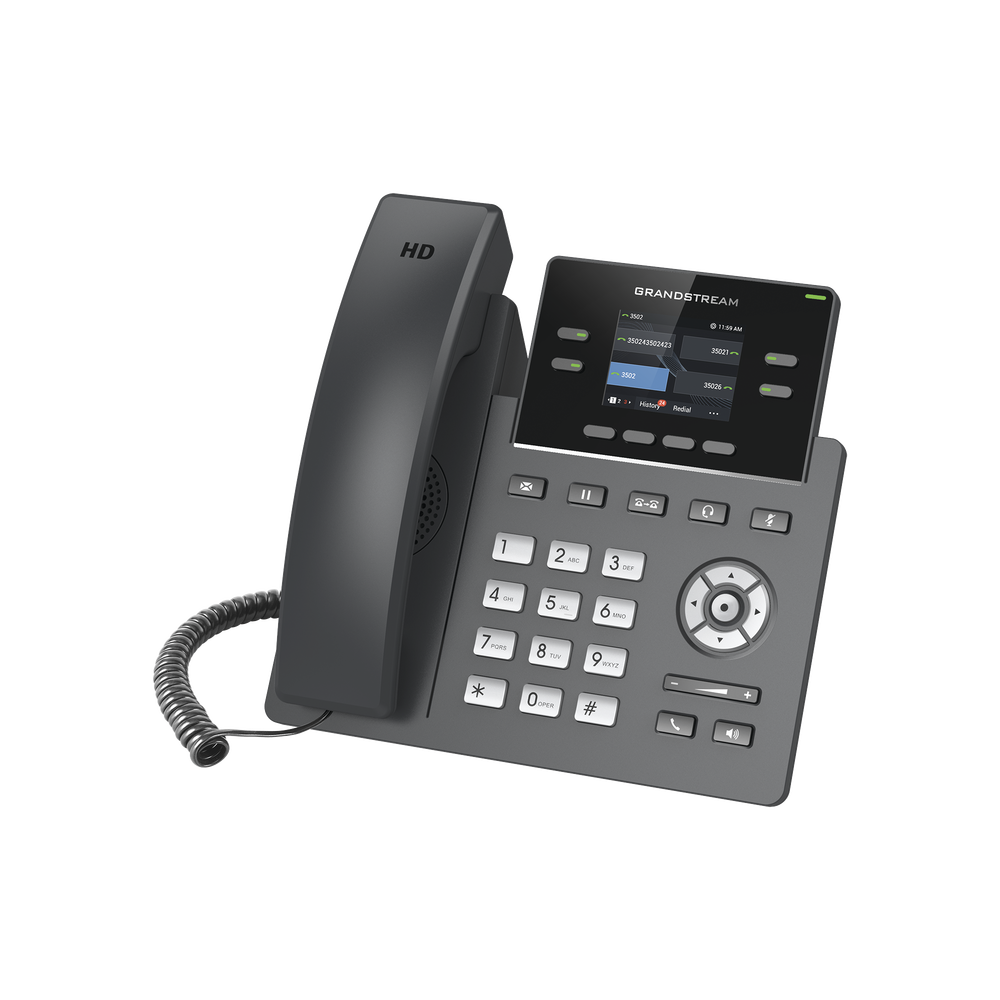 Teléfono IP Grado Operador, 4 líneas SIP con 2 cuentas, pantalla a color 2.4", codec Opus, IPV4/IPV6 con gestión en la nube GDMS - Image 3