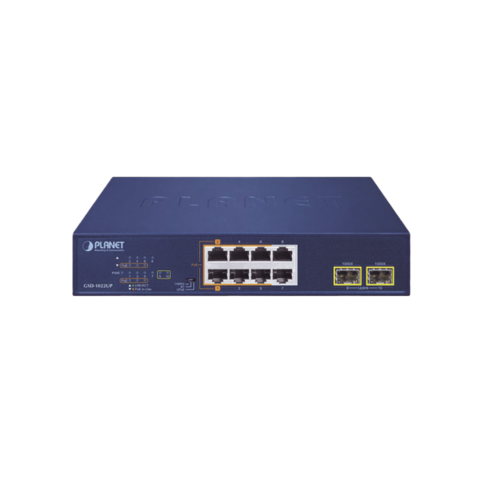 Switch PoE No Administrable de Escritorio, 2 Puertos Gigabit 802.3bt, 4 Puertos Gigabit 802.3at, 2 Puertos 10/100/1000, 2 Puertos SFP Gigabit. - Image 2