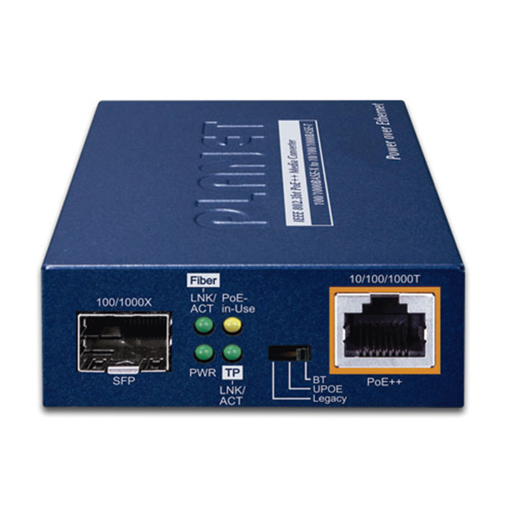 Convertidor de Medios PoE, 1 Puerto RJ45 Gigabit con Salida PoE 802.3af/at/bt (Hasta 60 W)/ 1 Puerto SFP 100/1000BASE-X - Image 2