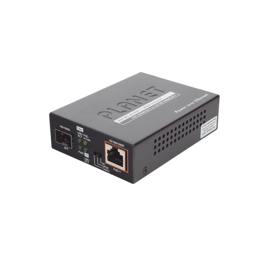 Convertidor de Medios PoE, 1 Puerto RJ45 Gigabit con Salida PoE 802.3af/at/bt (Hasta 60 W)/ 1 Puerto SFP 100/1000BASE-X - Image 4