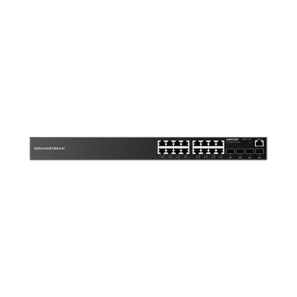 Switch Gigabit PoE+ Administrable / 16 puertos 10/100/1000 Mbps + 4 Puertos SFP Uplink / Hasta 240W / Compatible con GWN Cloud. - Image 2