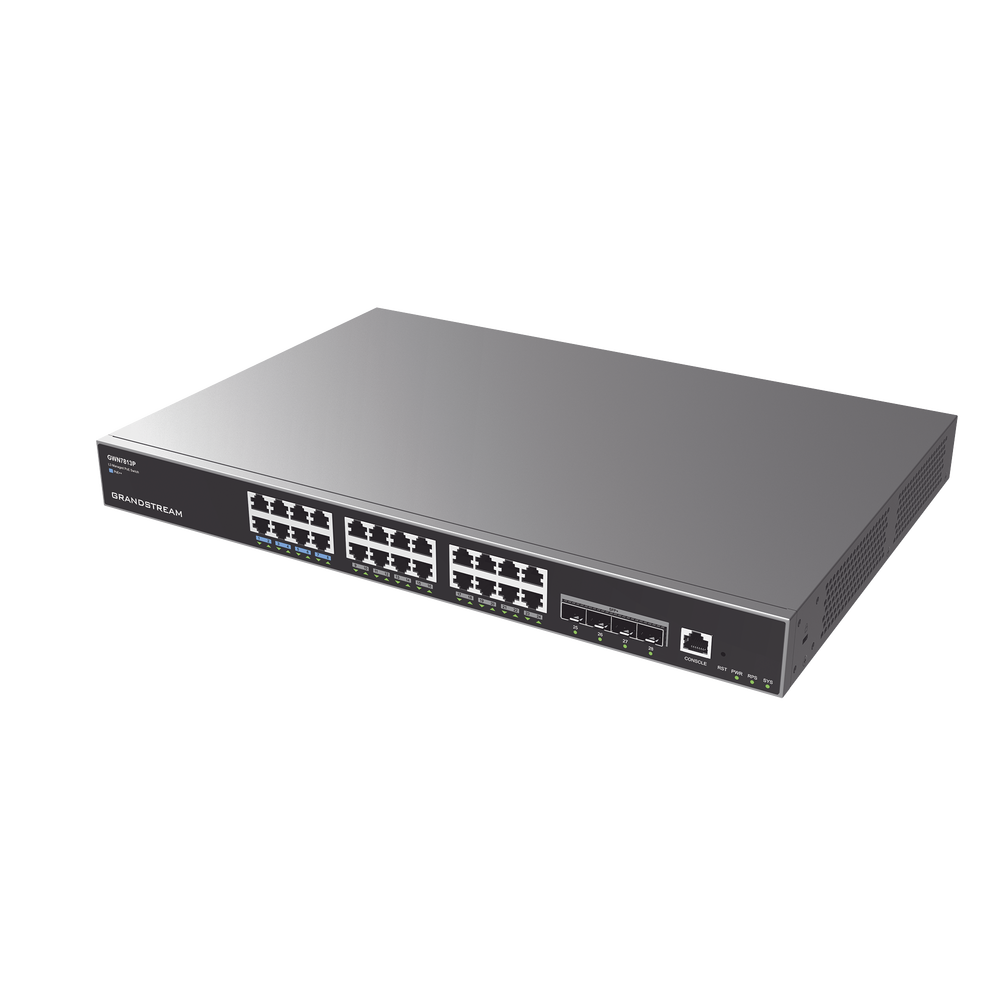 Switch Capa 3 PoE+ Administrable / 24 puertos 10/100/1000 Mbps + 4 Puertos SFP+ de 10 Gigabits / Hasta 360W / Compatible con GWN Cloud. - Image 2