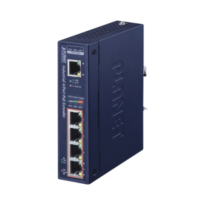 Extensor Industrial PoE, Entrada PoE 802.3 bt y 4 Puertos de Salida Gigabit 802.3 af/at