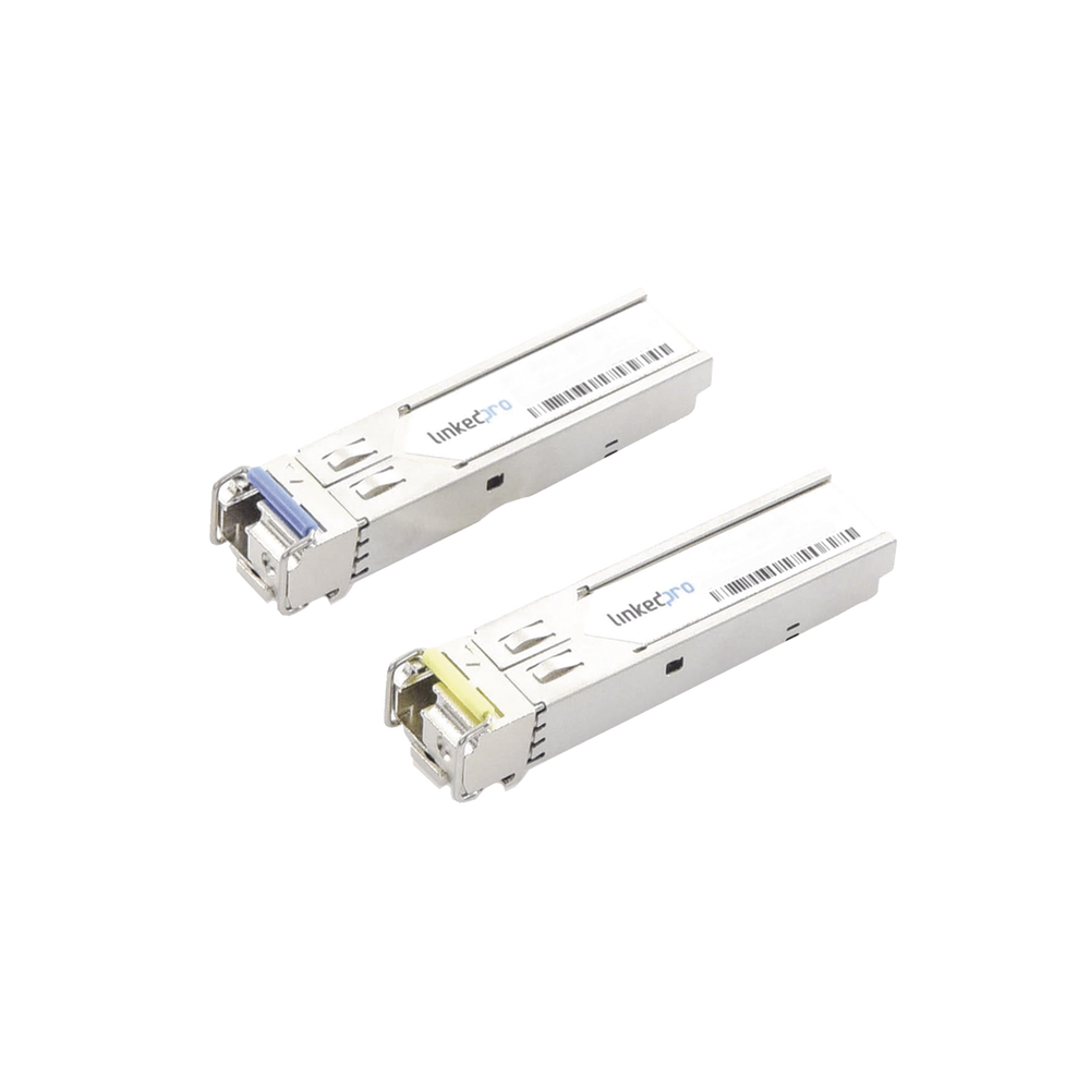 Transceptores Ópticos Industriales Bidireccionales SFP+ (Mini-Gbic) / Monomodo 1270 & 1330 nm / 10 Gbps / 10GBASE / Conector LC/UPC Simplex / DDM / Hasta 60 km / 2 Piezas
