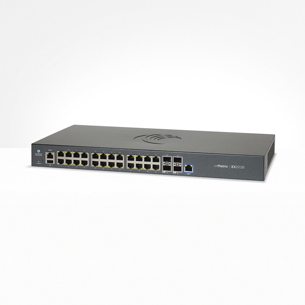 Switch cnMatrix EX2028-P capa 3 de 28 puertos (24 PoE Gigabit 802.3af/at, 4 SFP+) administración desde la Nube (MX-EX2028PxB-U) - Image 2