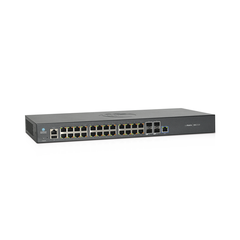 Switch cnMatrix EX2028-P capa 3 de 28 puertos (24 PoE Gigabit 802.3af/at, 4 SFP+) administración desde la Nube (MX-EX2028PxB-U) - Image 3