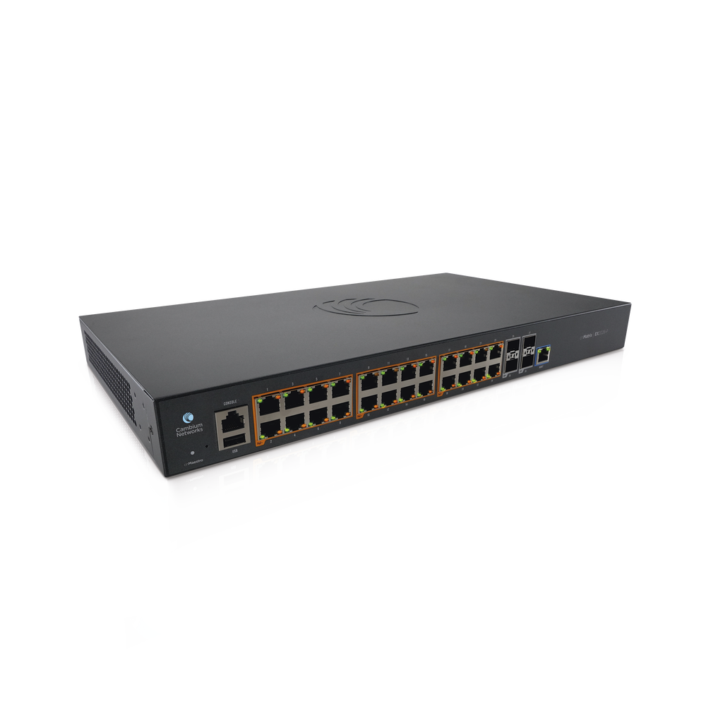 Switch cnMatrix EX2028-P capa 3 de 28 puertos (24 PoE Gigabit 802.3af/at, 4 SFP+) administración desde la Nube (MX-EX2028PxB-U) - Image 4