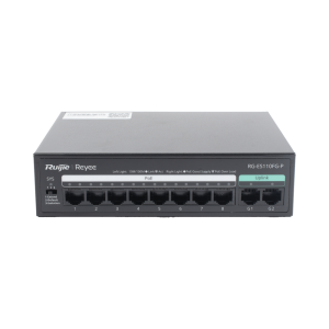Switch PoE+ no Administrable, hasta 110 Watts, 8 puertos PoE+ 10/100 y 2 Uplinks Gigabit 1G