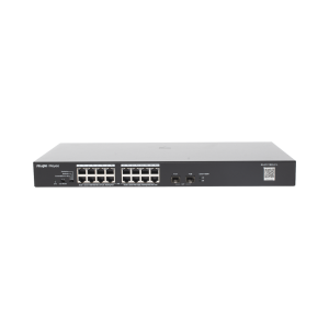 Switch PoE+ No Administrable, Hasta 247 Watts, con 16 Puertos Gigabit PoE+ y 2 Uplinks SFP 1G, Visible en la Topología
