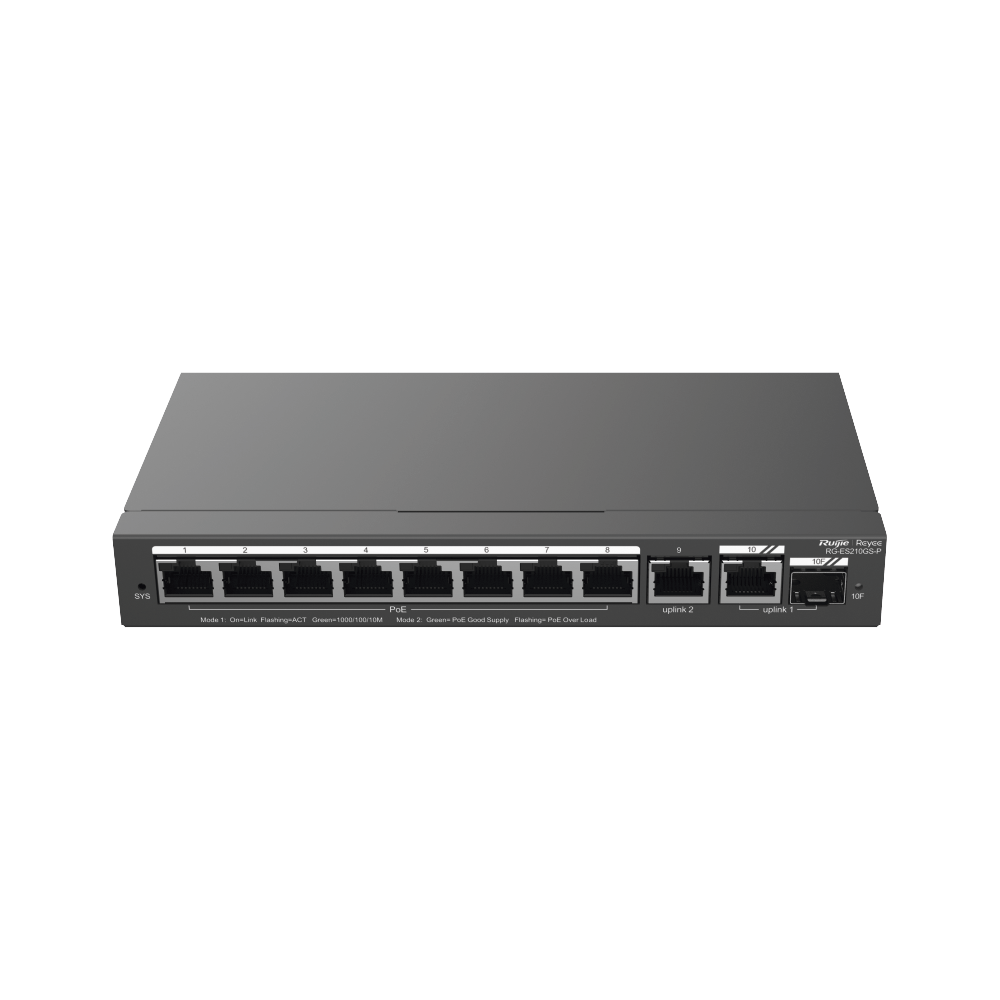 Switch Administrable con 8 puertos Gigabit PoE, 2 Uplinks Gigabit (1 SFP), gestión gratuita desde la nube - Image 2