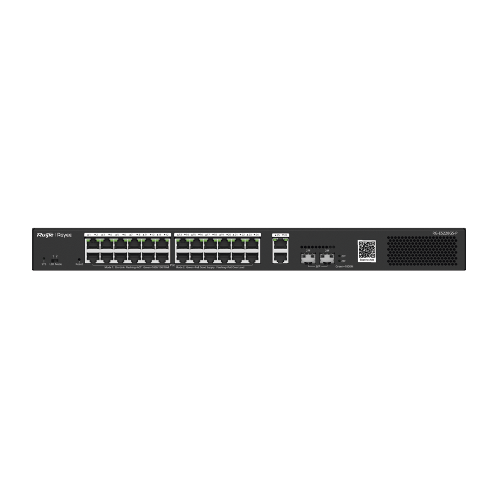 Switch Smart PoE con 24 puertos Gigabit PoE 802.3af/at + 2 SFP para fibra 1Gb, gestión gratuita desde la nube, 370w - Image 4