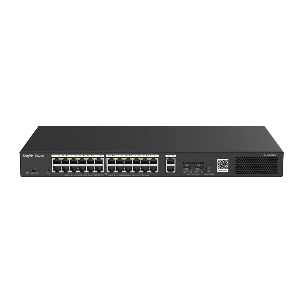 Switch Smart PoE con 24 puertos Gigabit PoE 802.3af/at + 2 SFP para fibra 1Gb, gestión gratuita desde la nube, 370w - Image 2
