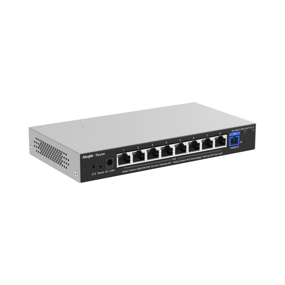 e-Lighten ONU / Switch PoE+ Hibrido, Capa 2 con un Puerto PON 1G SC/UPC y 8 Puertos Ethernet PoE+ 1G hasta 120 Watts y 100 Clientes - Image 2