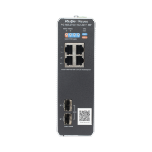 Switch Industrial PoE+ hasta 180 watts , Ideal para temperaturas Extremas y protección contra descargas, 1 puerto PoE++ 60W y 3 puertos PoE+ 30W, 2 SFP Uplink