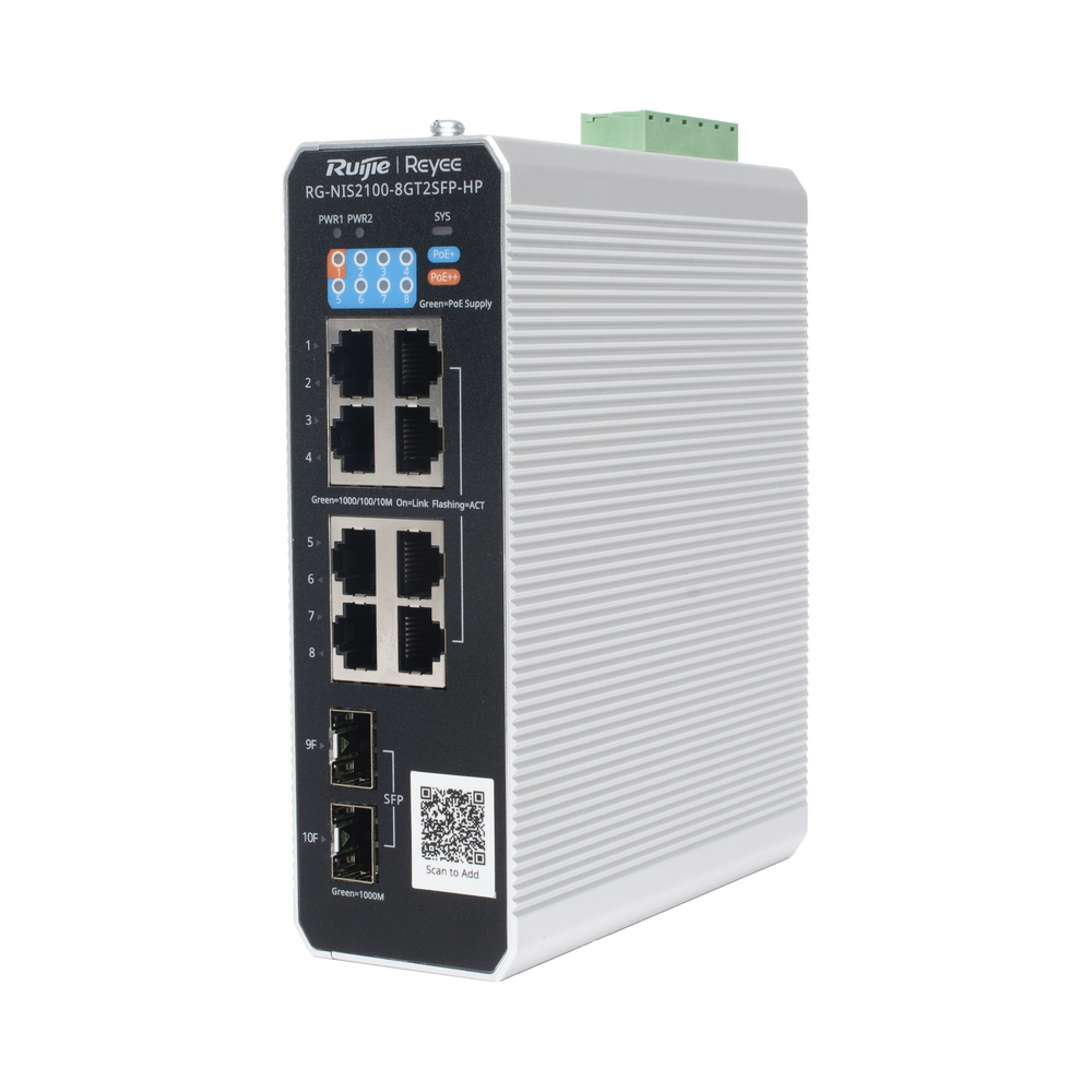 Switch Industrial PoE+ hasta 300 watts , Ideal para temperaturas Extremas y protección contra descargas, 1 puerto PoE++ 60W y 7 puertos PoE+ 30W, 2 SFP Uplink - Image 3