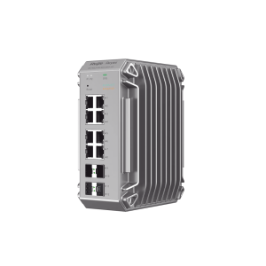 Switch Industrial PoE, Ideal para temperaturas Extremas y protección contra descargas, 8 Puertos Gigabit PoE 802.3 af/at, 4 Puertos SFP Administrable Cloud