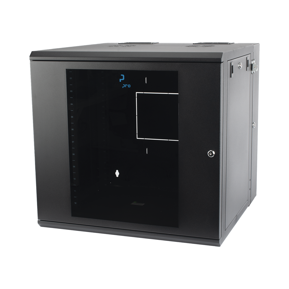 Gabinete Abatible de Pared (Con Marco Trasero) con Rack 19" de 12 Unidades. Ventana de Cristal Templado. - Image 2