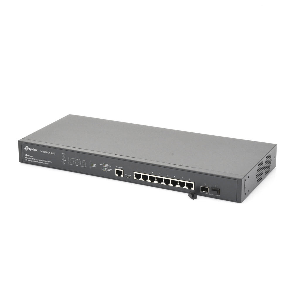 Switch L2+ Omada PoE+ / 8 Puertos PoE+ MultiGigabit 2.5G / 2 Puertos SFP+ 10G / 2 Puertos Consola (RJ45 y microUSB) / Administración Centralizada Omada o Stand-Alone / Multicast IGMP / Presupuesto PoE 240W / Montaje en Rack / (SG3210XHPM2) - Image 3