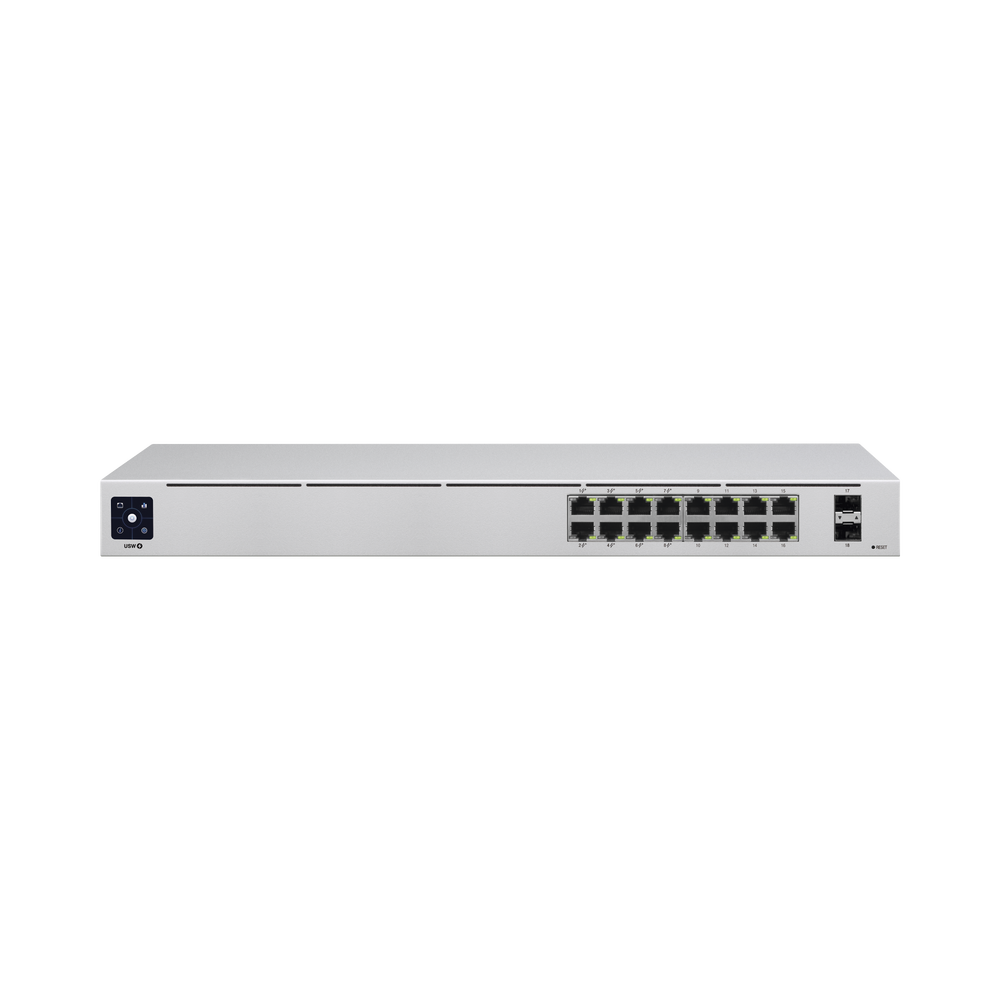 UniFi Switch USW-16-POE Gen2, Capa 2 de 16 puertos (8 puertos PoE 802.3af/at + 8 puertos Gigabit) + 2 puertos 1G SFP, 42W, pantalla informativa - Image 3