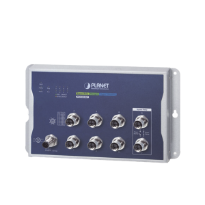 Switch Industrial Tipo Plano, Capa 2, 8 Puertos M12 10/100/1000T, Con Modo Bypass, Carcasa IP40