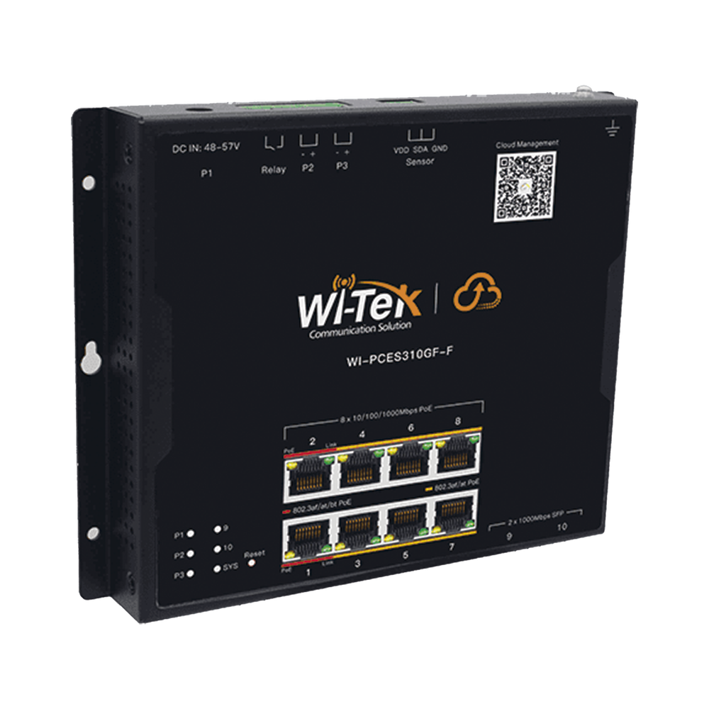 Switch L2 PoE Industrial / Administración Cloud Gratuita / 8 Puertos PoE af/at/bt 10/100/1000 Mbps / 2 Puertos SFP Gigabit / Máx Presupuesto PoE 145 W / Montaje Magnético - Riel DIN. - Image 2