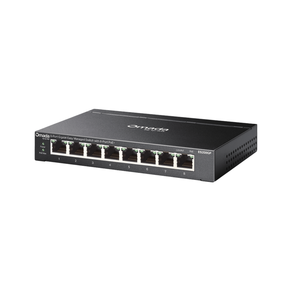 Switch Gigabit Easy Managed 8 Puertos / PoE+ 64W / Cloud Management Omada / 16 Gbps Switching / Fanless / Desktop-Wall Mount - Image 3