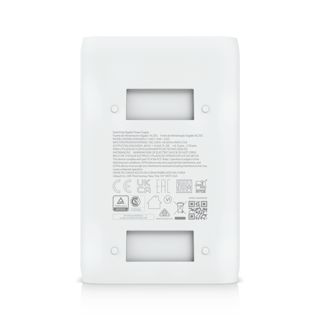 Adaptador PoE+ 2.5G / hasta 30 W / 48V 0.65A / (2) Puertos RJ45 MultiGigabit 2.5G / Salida PoE+ / LED Indicador / Ideal para APs UniFi WiFi 7 / / Protección contra Sobretensiones - Image 7