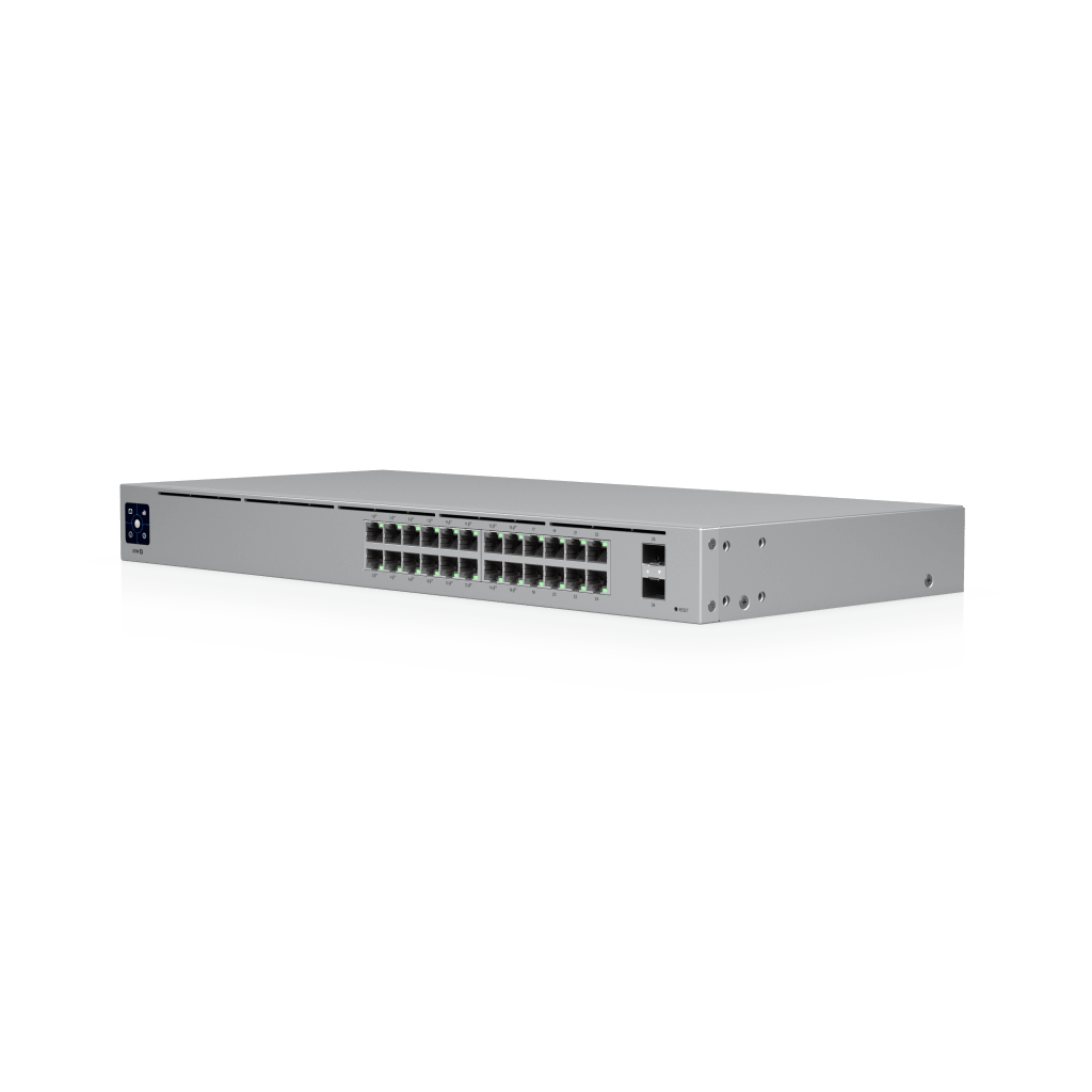 Switch UniFi Capa 2 / 24 Puertos Gigabit / 16 Puertos PoE+ 802.3af/at / 95W Total / 2 Puertos SFP 1G / Pantalla LCM / Sin Ventilador - Image 5