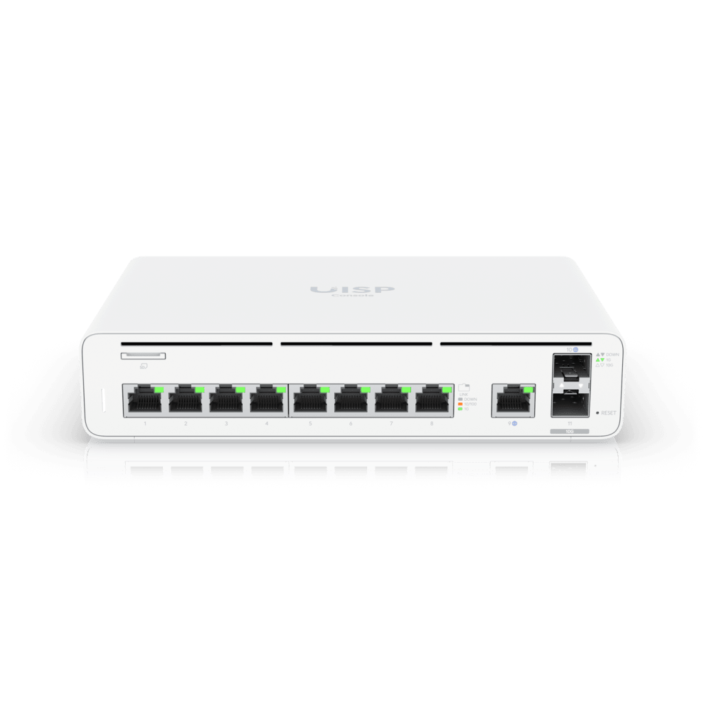 Consola UISP de Ubiquiti / Gateway y Switch de Red Gigabit / Controlador con Plataforma UISP para gestión remota de WISP (airMAX, airFiber, uFiber, LTU, edgeMAX, airCube) / 128 GB SSD / (1) WAN 1GbE / (1) WAN SFP+10G / (8) puertos LAN GbE RJ45 - Image 3