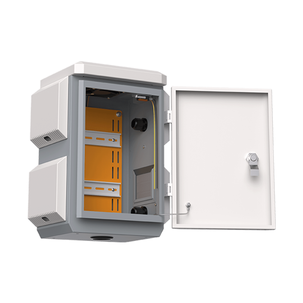 Gabinete de Acero Ventilado para Exterior 180 x 340 x 160 mm con Rieles DIN y 4 Placas Laterales para Montaje de Equipos por Fuera - Image 3