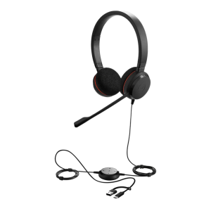 Jabra Evolve 20 DUO con Conexión USB C/A, Micrófono con Cancelación de Ruido de Ultima Generación, Configuración Plug and Play (4999-823-169)