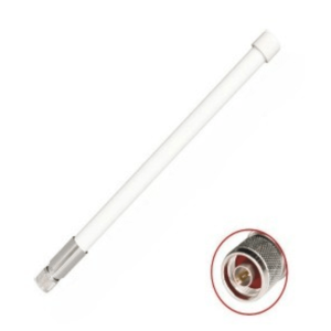 1 Antena Omnidireccional / Doble Banda 2.4 GHz y 5 GHz / Ganancia 7 dBi (2.4 GHz) y 10 dBi (5 GHz) / Exterior / Polarización Vertical / Conector N Macho
