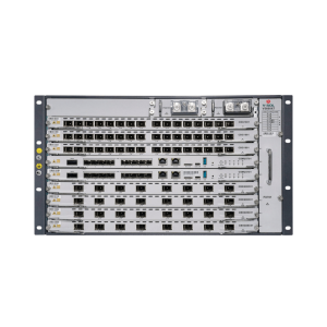 OLT Modular tipo Chasis GPON/XGS-PON Combo, 7 Ranuras de Servicio, Incluye 1 Tarjeta de Servicio de 16 puertos GPON
