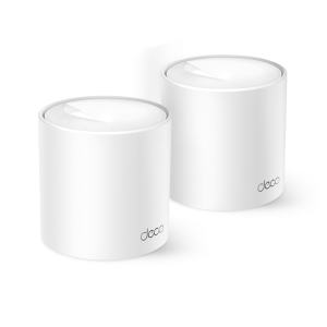 Kit 2 Routers Inalámbricos MESH Interior para Hogar / Doble Banda Wi-Fi 6 AX3000 Mbps / 3 Puerto Gigabit WAN/LAN / 2 Antenas Internas / Administración Mediante la App Deco (iOS, Android) / Protección HomeShield
