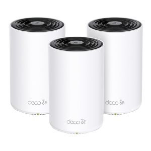 Router Inalámbrico MESH Interior para Hogar / Doble Banda Wi-Fi 6E AX5400 Mbps / 3 Puerto Gigabit WAN/LAN / 4 Antenas Internas / Administración Mediante la App Deco (iOS, Android) / Protección HomeShield
