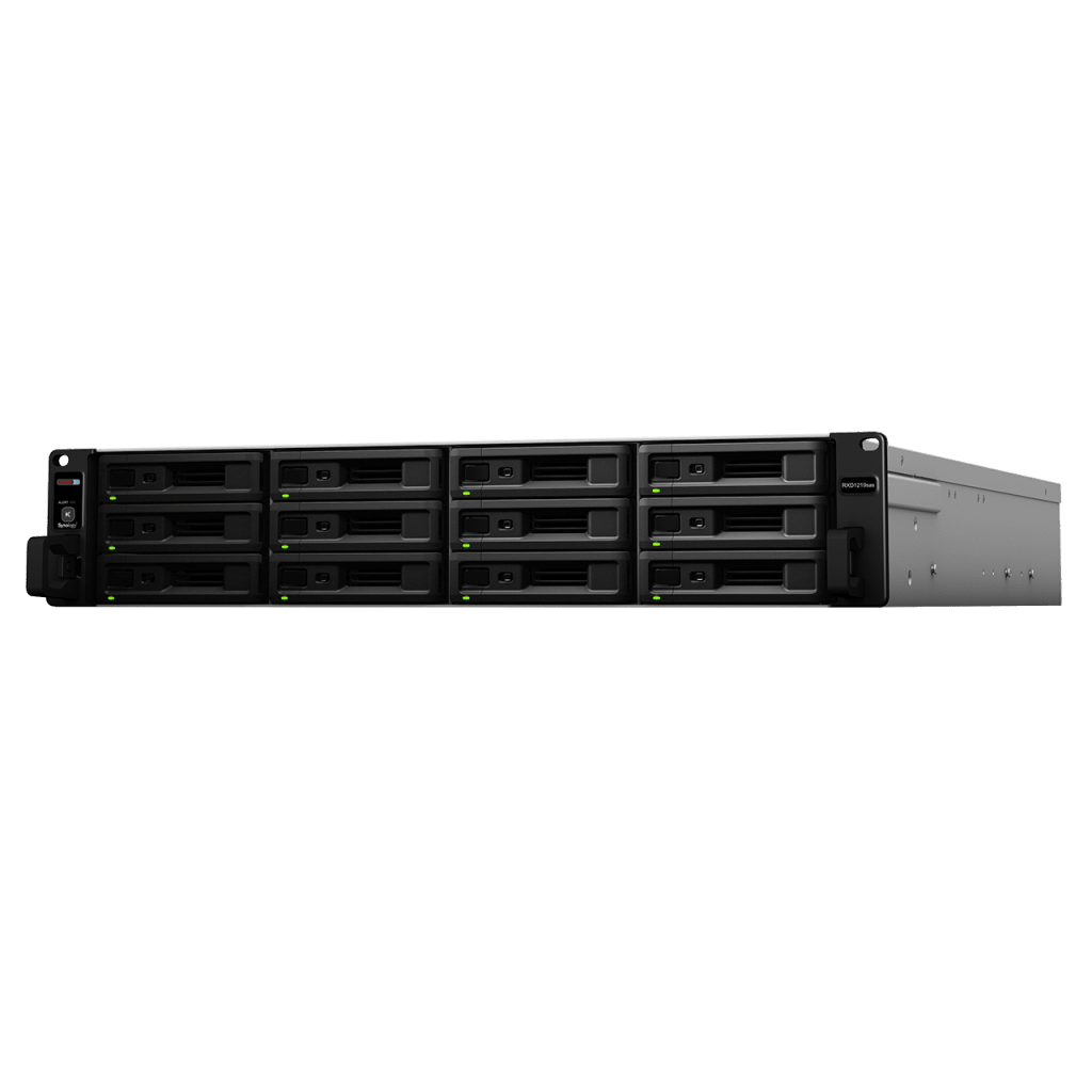 Unidad de Expansión Synology RXD1219sas | 12 Receptáculos SAS | Diseño Modularizado | Fuentes de Alimentación Redundantes | Conectividad Mini-SAS HD.