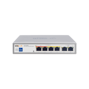 Switch PoE / Administración en la nube / Con 4 puertos 10/100 Mbsp PoE af/at / 2 Puertos Uplink 10/100 MBPS / Presupuesto 60 W / PoE hasta 250 metros / Soporta protocolo ONVIF