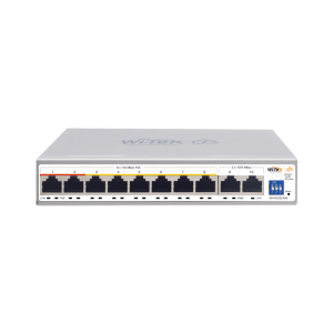 Switch PoE / Administración en la nube / Con 8 puertos 10/100 Mbsp PoE af/at / 2 Puertos Uplink 10/100/1000 Mbps / Presupuesto 100 W / PoE hasta 250 metros / Soporta protocolo ONVIF