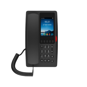 Tel?fono IP Hotelero Wi-Fi 6 / Pantalla IPS 3.5" 320x480 / 2 L?neas SIP / 5 Teclas Programables / Puerto USB-A / PoE 802.3af / Audio HD / Dise?o Negro