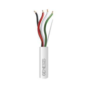 Bobina de 305 Metros (1000 Pies) / Cable de Cobre / 4 x 18 AWG / Riser / Color Blanco / Para Aplicaciones de Alarmas de Intrusión/Control de Acceso/ Automatización / Interfonos y Tv Porteros