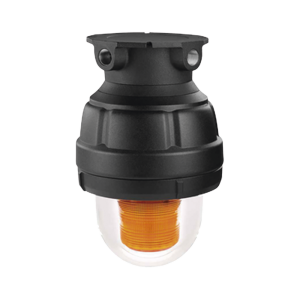 Luz estroboscópica a prueba de explosiones ideal para ambientes peligrosos, 120Vca, ámbar, montaje no incluido