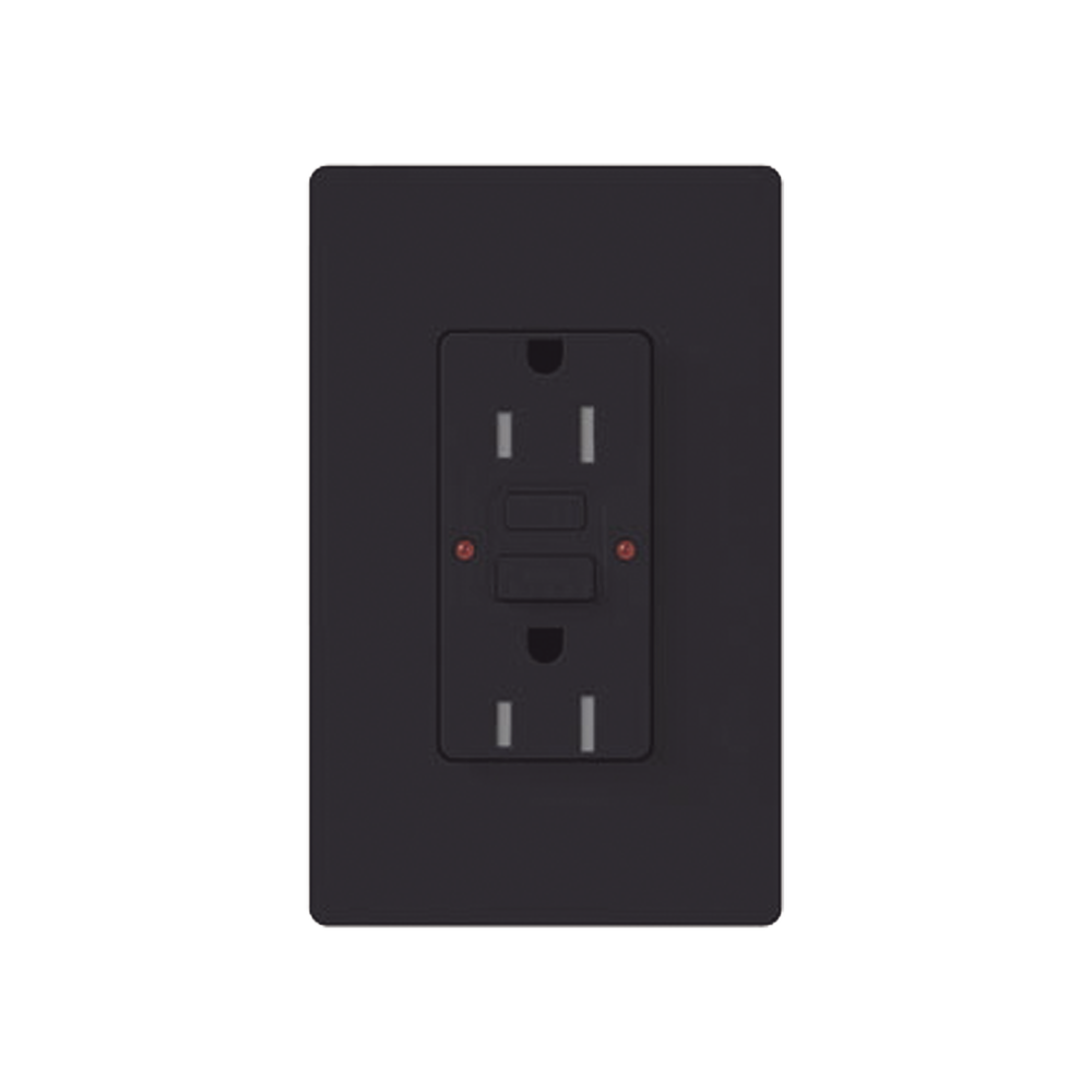 Tomacorriente 125V 15A resistente a manipulaciones, color negro. - Image 2