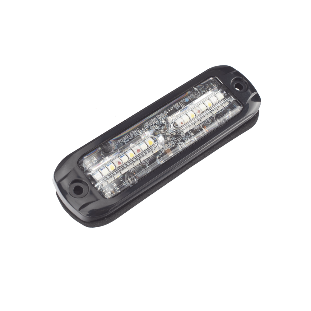 Luz Auxiliar de 18 LEDS, Tricolor Rojo/Azul/Blanco, Lente transparente, Bisel Negro - Image 6
