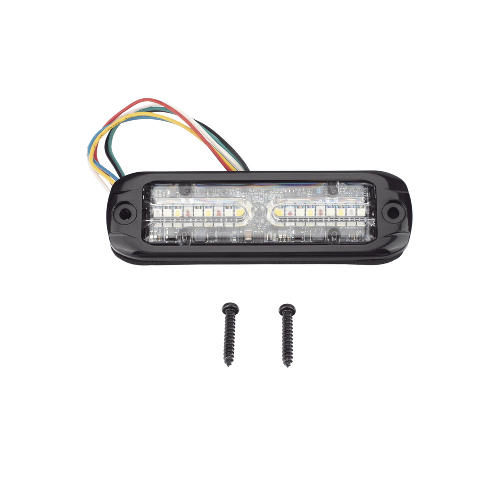 Luz Auxiliar de 18 LEDS, Tricolor Rojo/Azul/Blanco, Lente transparente, Bisel Negro - Image 8