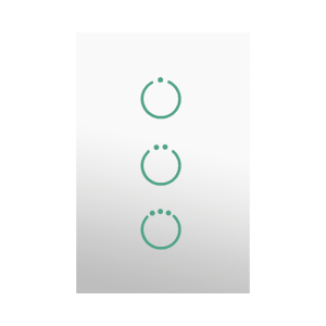 (ZWAVE) Interruptor On/Off panel táctil touch inalámbrico Zwave Plus 3 botones. Compatible con Hubitat HC8, Álula M2M, otro