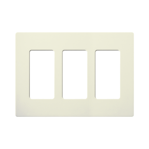 Tapa Color Blanco Biscuit para interruptor o dimmer Lutron, 3 gang, limpio y moderno