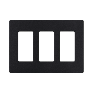 Tapa Color Blanco Negro Satin para interruptor o dimmer Lutron, 3 gang, limpio y moderno