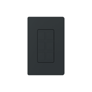Placa de 6 puertos, color negro night.